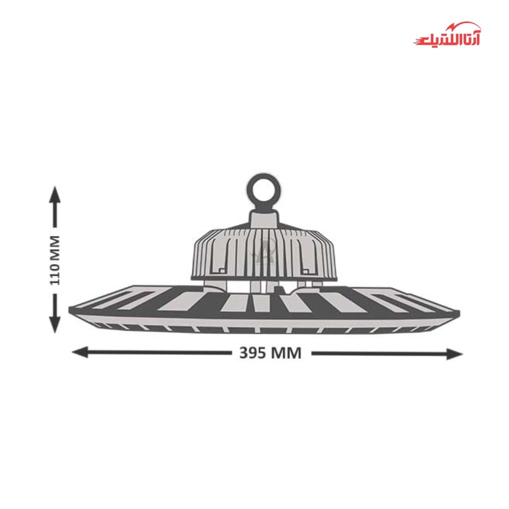 چراغ صنعتی لنزدار 200 وات آذر طیف سری بتا براکت کد HLB200W — تصویر ۲