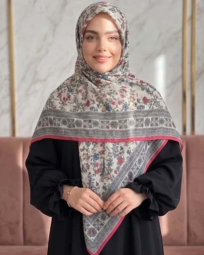 روسری کرپ نخ کد Mrs155 — تصویر ۸