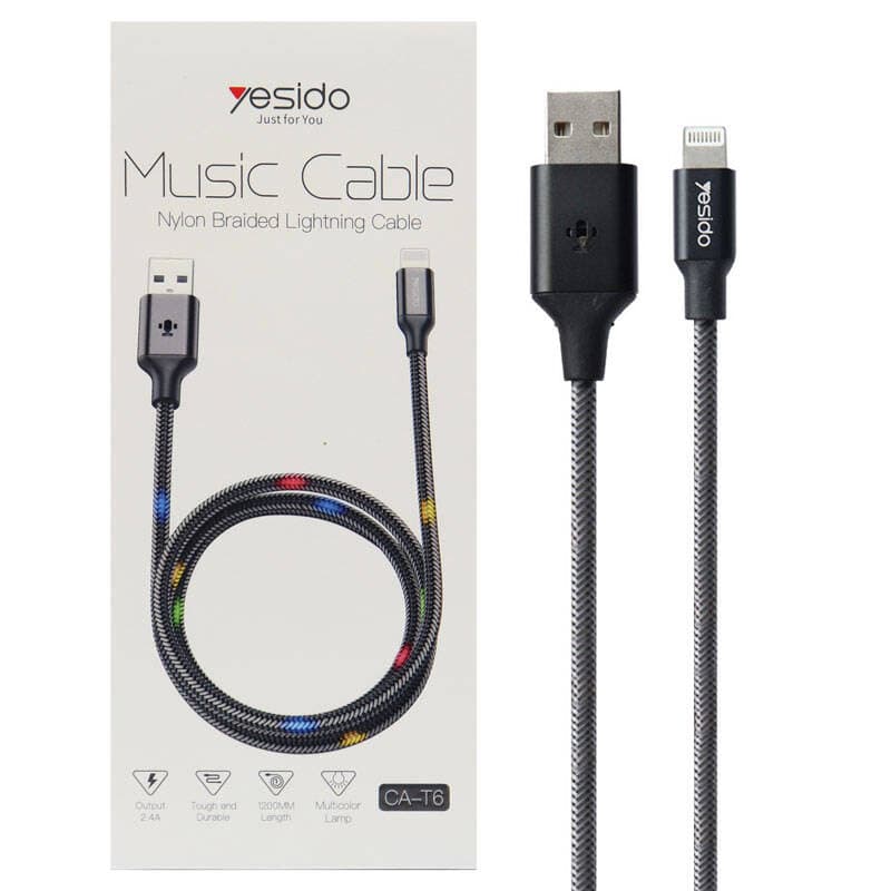 کابل موزیکال آیفون یسیدو مدل YESIDO CA-T6 Lightning — تصویر ۲