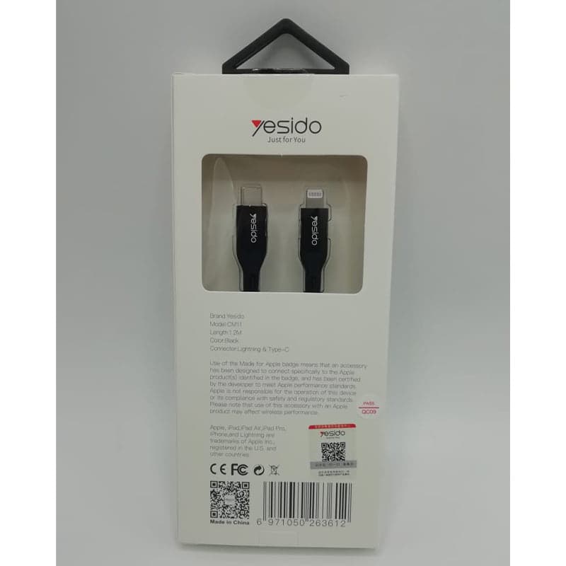 کابل تایپ سی به آیفون یسیدو مدل YESIDO CM11 Type C to Lightning MFI — تصویر ۸