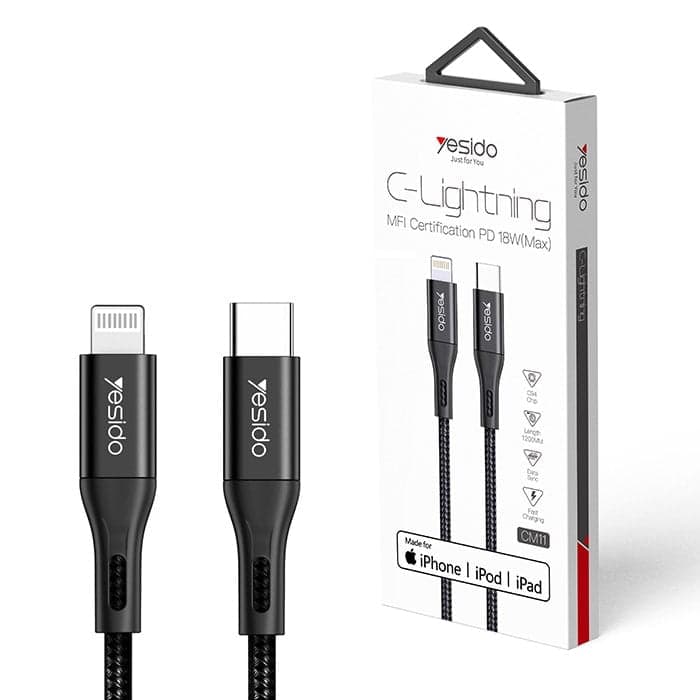 کابل تایپ سی به آیفون یسیدو مدل YESIDO CM11 Type C to Lightning MFI — تصویر ۶