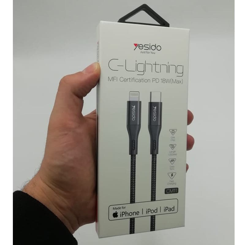 کابل تایپ سی به آیفون یسیدو مدل YESIDO CM11 Type C to Lightning MFI — تصویر ۷