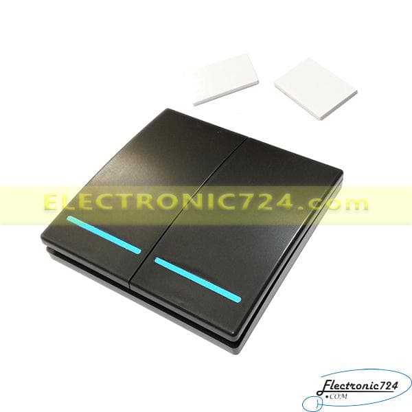 کلید دیواری دو پل مشکی Wall Switch 433MHz