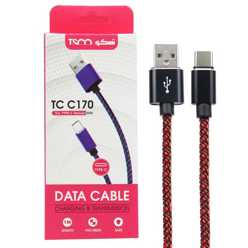 کابل شارژ USB به USB-C تسکو مدل TCC 170 طول 1 متر