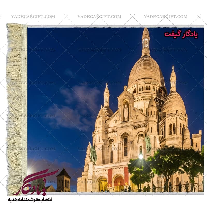 تابلو فرش ماشینی طرح منظره کلیسا در غروب کد m251 — تصویر ۲