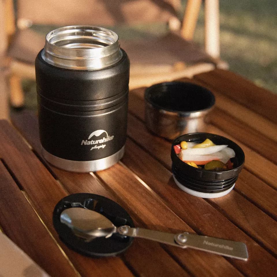 فلاسک غذای نیچرهایک NatureHike lunch box Vacuum Thermos Flasks Stainless Steel Stew Beaker 500ML — تصویر ۴