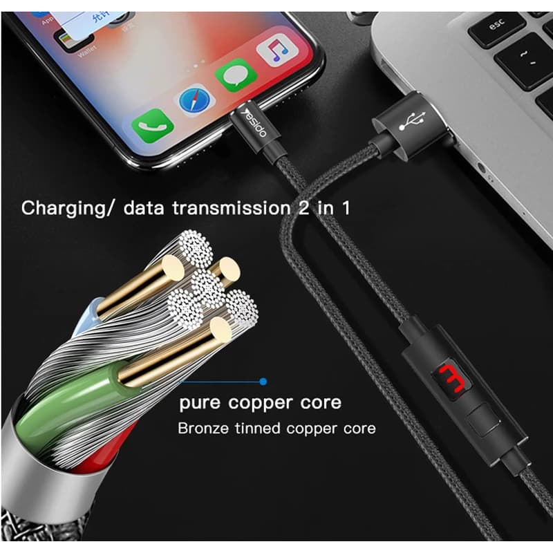 کابل تبدیل USB به microUSB یسیدو مدل CA-46 طول 1.2 متر — تصویر ۵