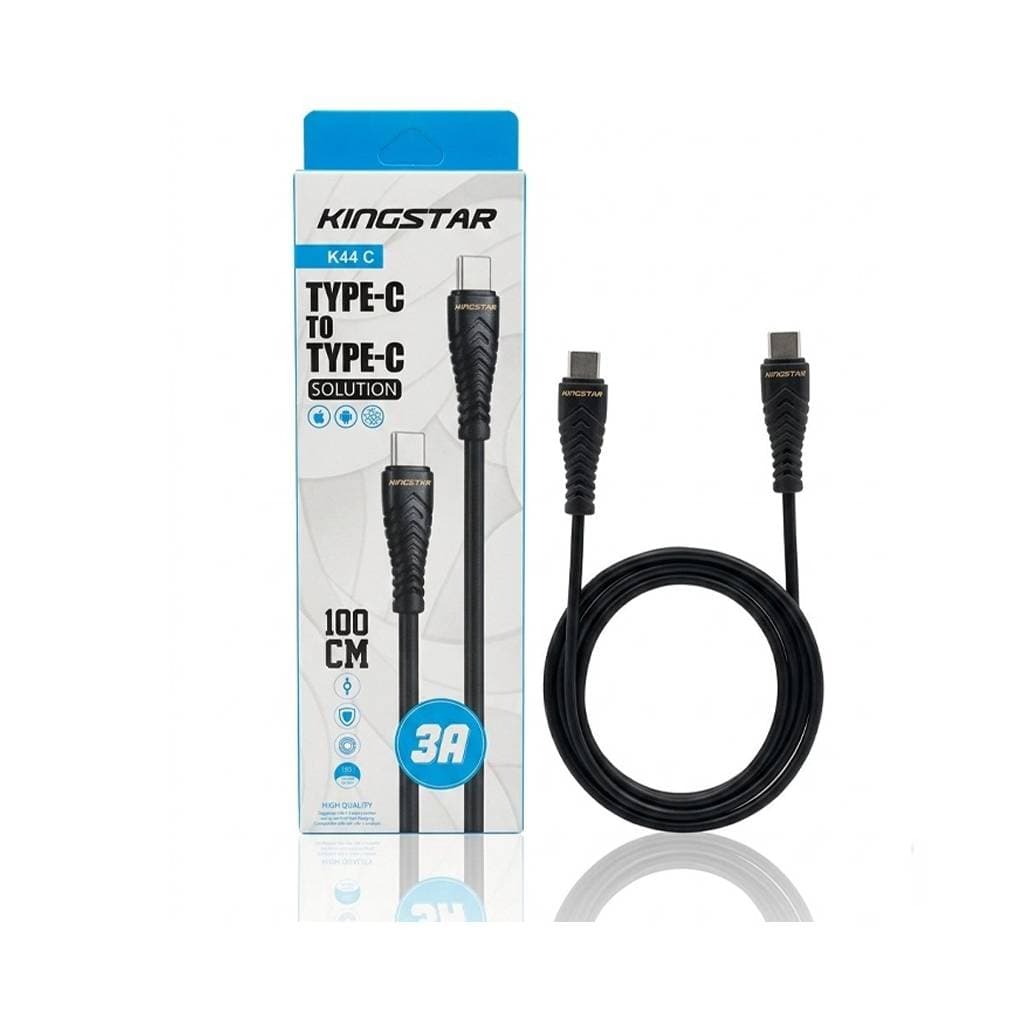 کابل فست شارژ و دیتا Type-C به Type-C کینگ استار مدل Kingstar K 44 (CC) جریان 3 آمپر طول 1 متر با گارانتی 12 ماهه شرکتی — تصویر ۲