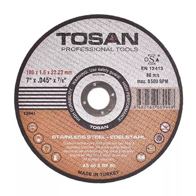 سنگ برش استیل 1.6*180 توسن TOSAN