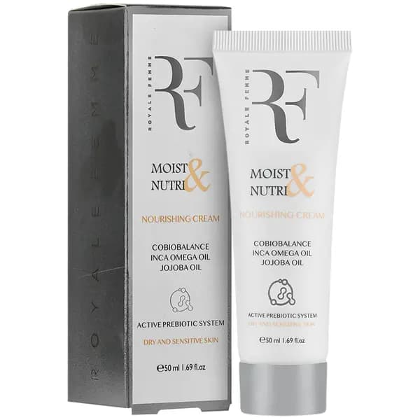 کرم مرطوب کننده وتغذیه کننده پوست خشک حساس تیوپی رویال فم (RF) 50 میلی لیتر | RF Hydrating Moisturizer Cream for Dry and Sensitive Skin 50ml