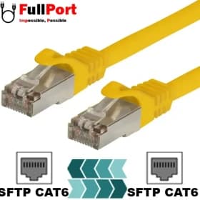 کابل شبکه پچ کورد CAT6 S/FTP (برند K-NET – مدل K-NCP6S005 – طول 0.5 متر – زرد – گارانتی 24 ماهه شبکه البرز) (روکش گرد PVC – کانکتورهای RJ45 – نوع S/FTP) — تصویر ۲