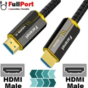 کابل تصویر HDMI نسخه 2.1 فیبر نوری (برند FARANET – مدل FN-H8FC150 – طول 15 متر – مشکی – گارانتی 1 ساله فرانت) — تصویر ۳