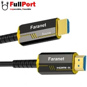 کابل تصویر HDMI نسخه 2.0 فیبر نوری (برند FARANET – مدل FN-HFC200 – طول 20 متر – مشکی – گارانتی 1 ساله فرانت) — تصویر ۲