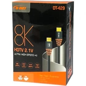کابل تصویر HDMI نسخه 2.1 (برند D-NET – مدل DT-429 – طول 5 متر – مشکی – گارانتی تست و تضمین اصالت کالا) (روکش گرد مشکی PVC – بسته‌بندی جعبه‌ای) — تصویر ۲