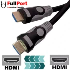 کابل تصویر HDMI نسخه ۲.۰ (برند ENZO PLUS – مدل HD-1006 – طول ۲۰ متر – مشکی – گارانتی ۱۲ ماهه انزو سرویس) (روکش گرد مشکی PVC – بسته‌بندی پلاستیکی) — تصویر ۲
