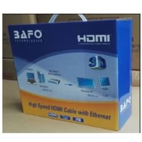 کابل تصویر HDMI نسخه ۲.۰ (برند BAFO – طول ۱۰ متر – مشکی – گارانتی تست و تضمین اصالت کالا) (روکش گرد مشکی PVC – بسته‌بندی جعبه‌ای) — تصویر ۲