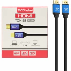 کابل تصویر HDMI نسخه ۲.۰ (برند TSCO – مدل TCH 55 – طول ۲ متر – مشکی – گارانتی ۱۲ ماهه توسن سیستم) (روکش گرد مشکی PVC) — تصویر ۲