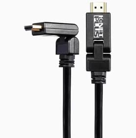 کابل تصویر HDMI نسخه ۲.۰ (برند K-NET PLUS – مدل KP-CHR2018 – طول ۱.۸ متر – مشکی – گارانتی ۳۶ ماهه شبکه البرز) (روکش گرد مشکی PVC – سوکت چرخان) — تصویر ۲