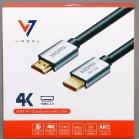 کابل تصویر HDMI نسخه ۲.۰ (برند VASEL – مدل HD015 – طول ۱.۵ متر – مشکی – گارانتی ۳۶ ماهه واصل) (روکش گرد مشکی PVC) — تصویر ۲