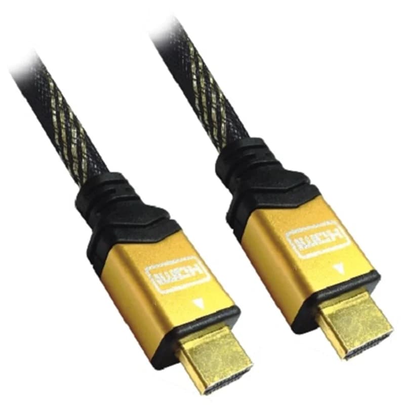 کابل تصویر HDMI نسخه ۱.۴ (برند FARANET – مدل FN-HCB015 – طول ۱.۵ متر – مشکی طلایی بافته شده – گارانتی ۱ ساله فرانت) — تصویر ۲