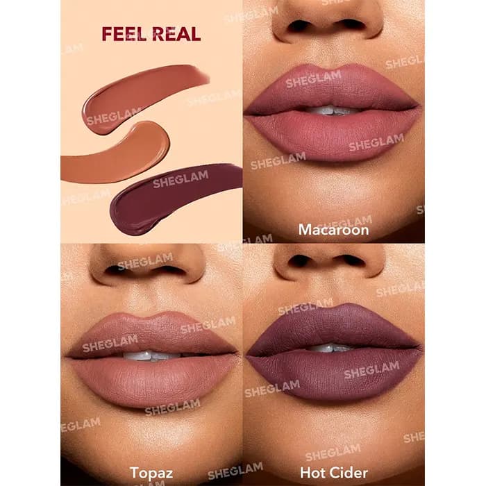 ست رژ لب مایع مات شیگلم رنگ Feel Real — تصویر ۳