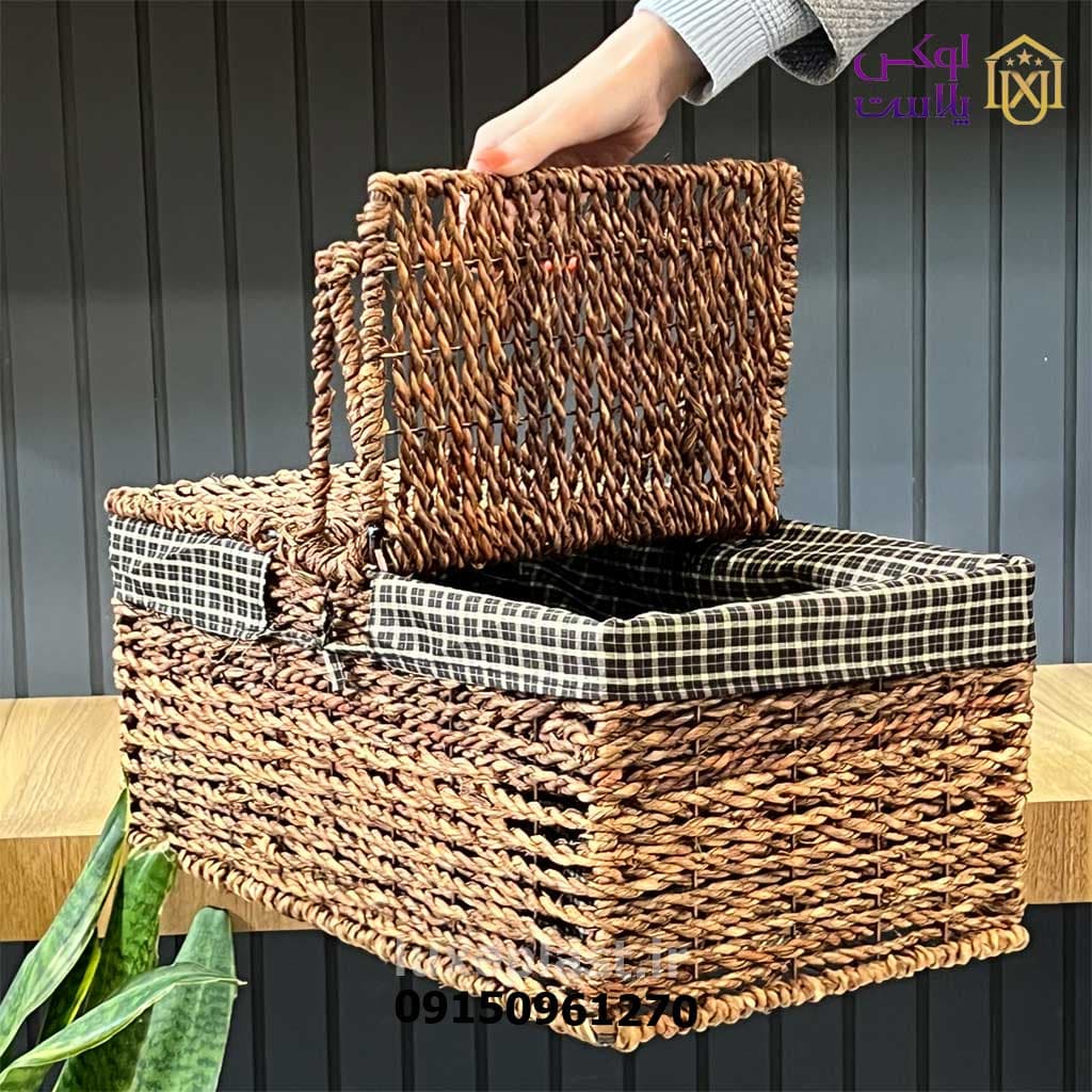 سبد پیک نیک حصیری دربدار مدل گیتا 640 — تصویر ۲