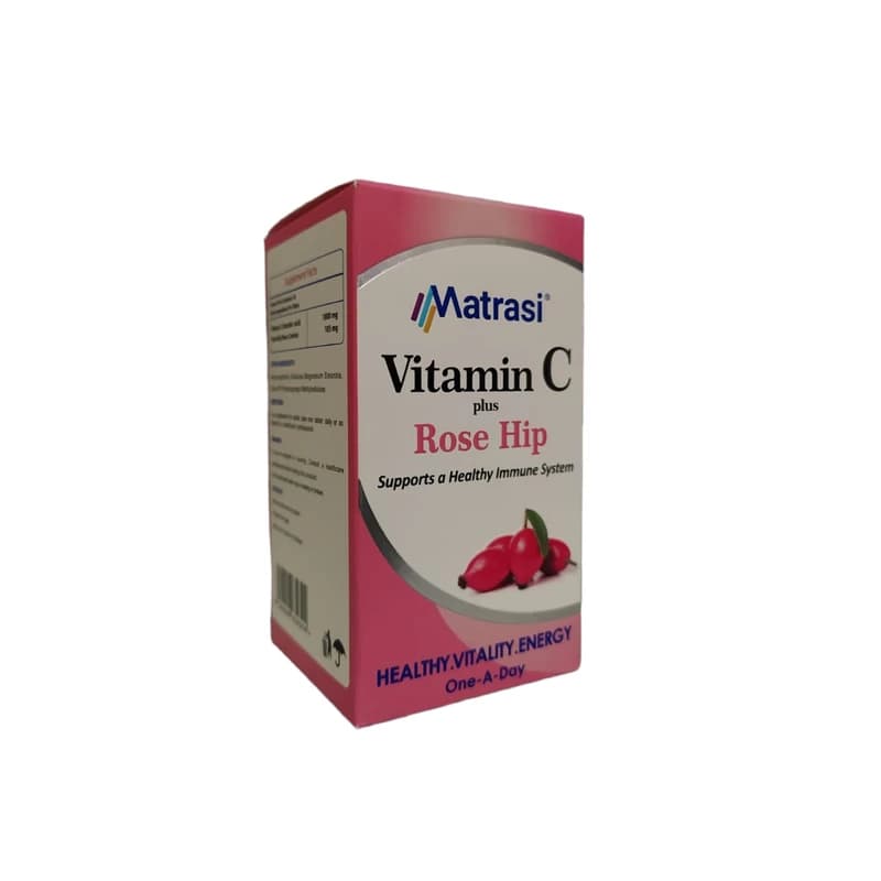 قرص ویتامین C 1000 میلی گرم پلاس رز هیپ ماتراسی 30 عدد Matrasi Vitamin C Plus Rose Hip 30 FC Tablets