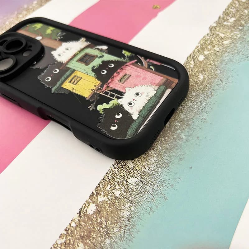 قاب گوشی iPhone 16 Pro آیفون سولید طرح گربه های کیوت کد 557 — تصویر ۳