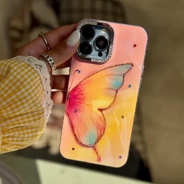 قاب گوشی iPhone 16 آیفون شفاف طرح پروانه جادویی کد 920 — تصویر ۲