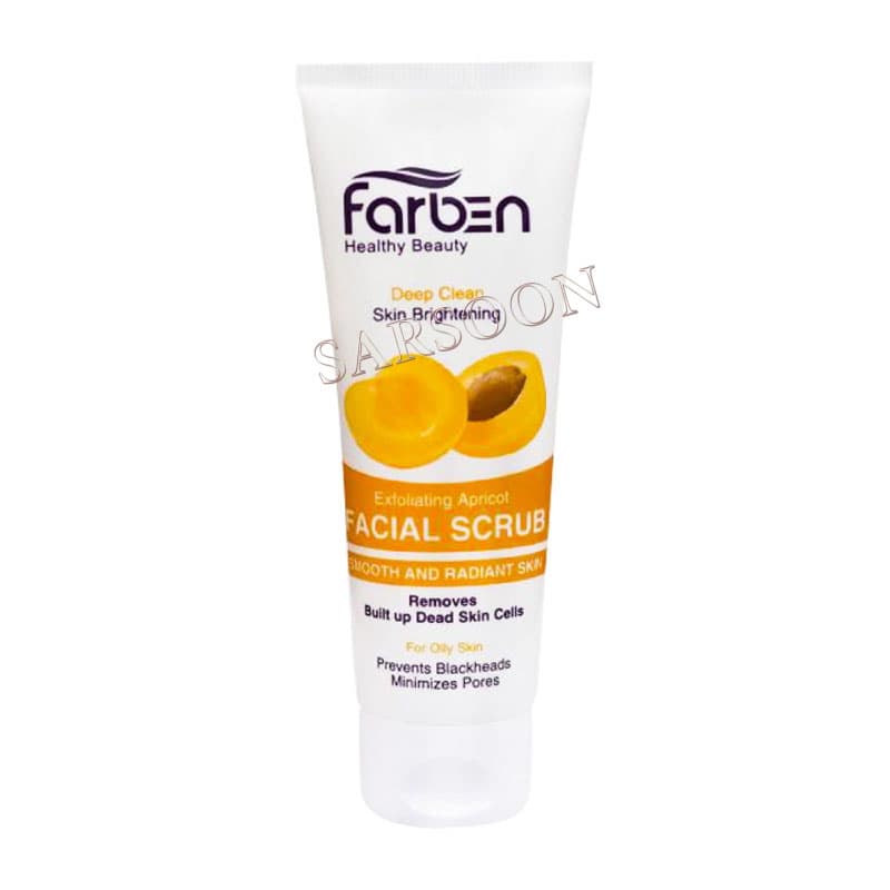 اسکراب پاک کننده و روشن کننده پوست صورت فاربن 75 میلی لیتر Farben Deep Cleaning And Brightening Skin Facial Scrub — تصویر ۲
