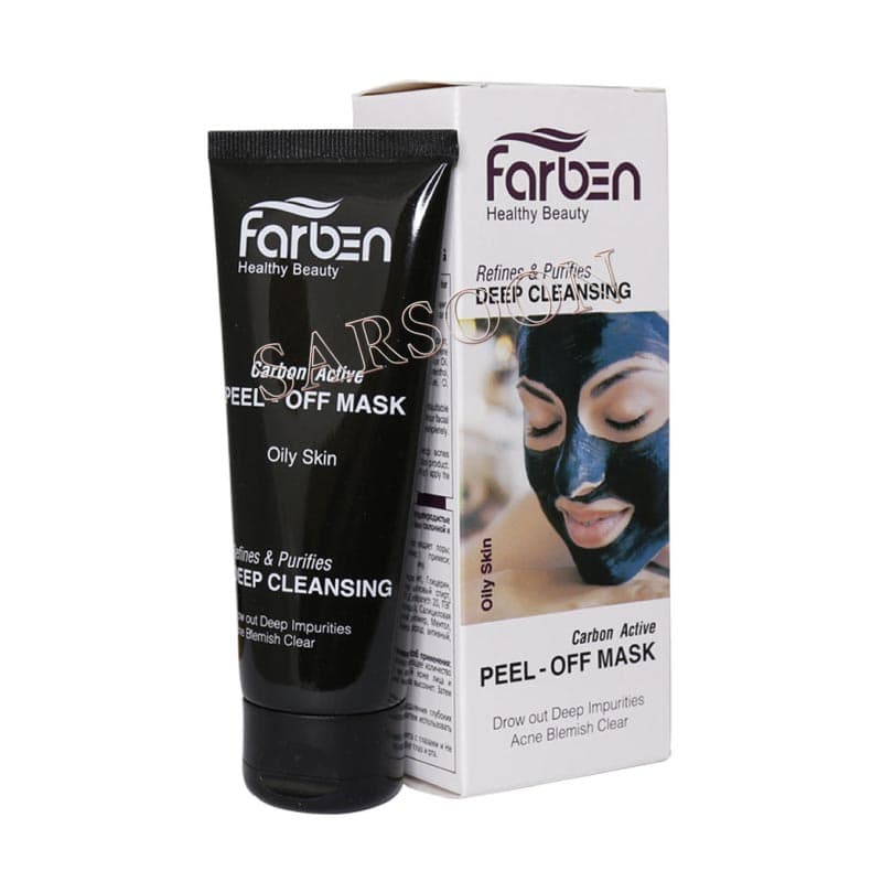 ماسک زغال صورت همراه با کربن فعال فاربن 75 میلی لیتر Farben Deep Cleansing Carbon Active