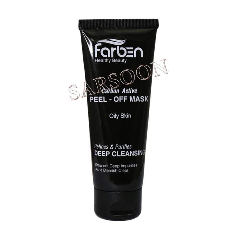 ماسک زغال صورت همراه با کربن فعال فاربن 75 میلی لیتر Farben Deep Cleansing Carbon Active — تصویر ۲