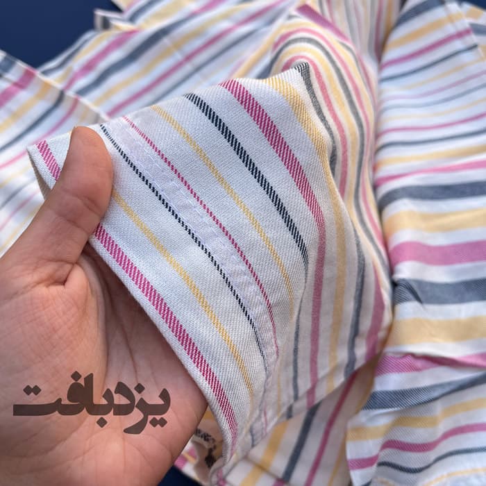حوله تن پوش نخی ابراهیمی سایز ایکس لارج راه راه کد 3 — تصویر ۲