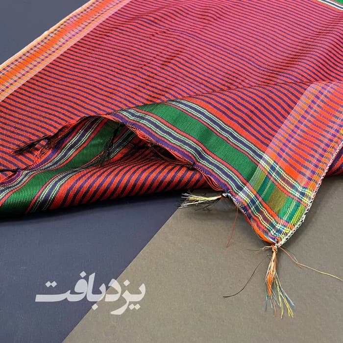 دستمال یزدی ابریشمی عنابی سایز بزرگ