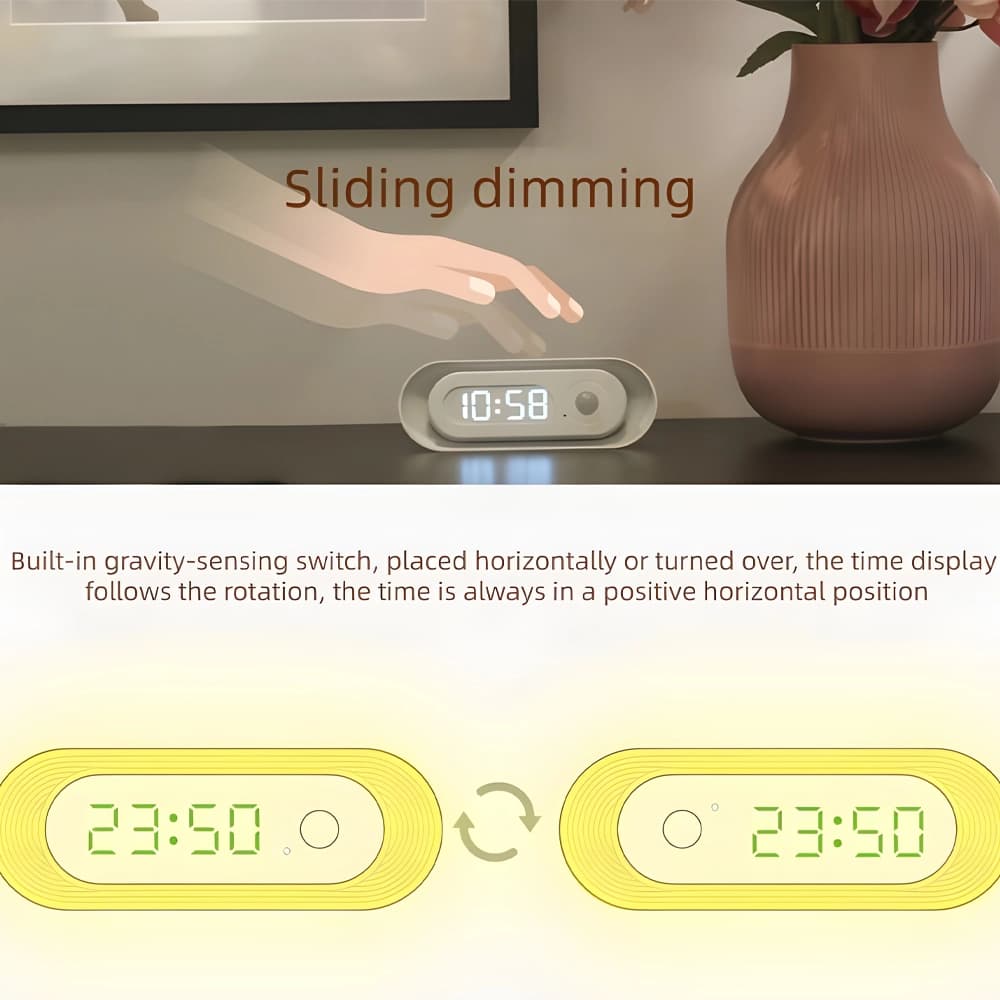 ساعت دیجیتال و چراغ خواب هوشمند نالاکال مدل Nalacal Time Human Induction Lamp Motion Sensor Light — تصویر ۴