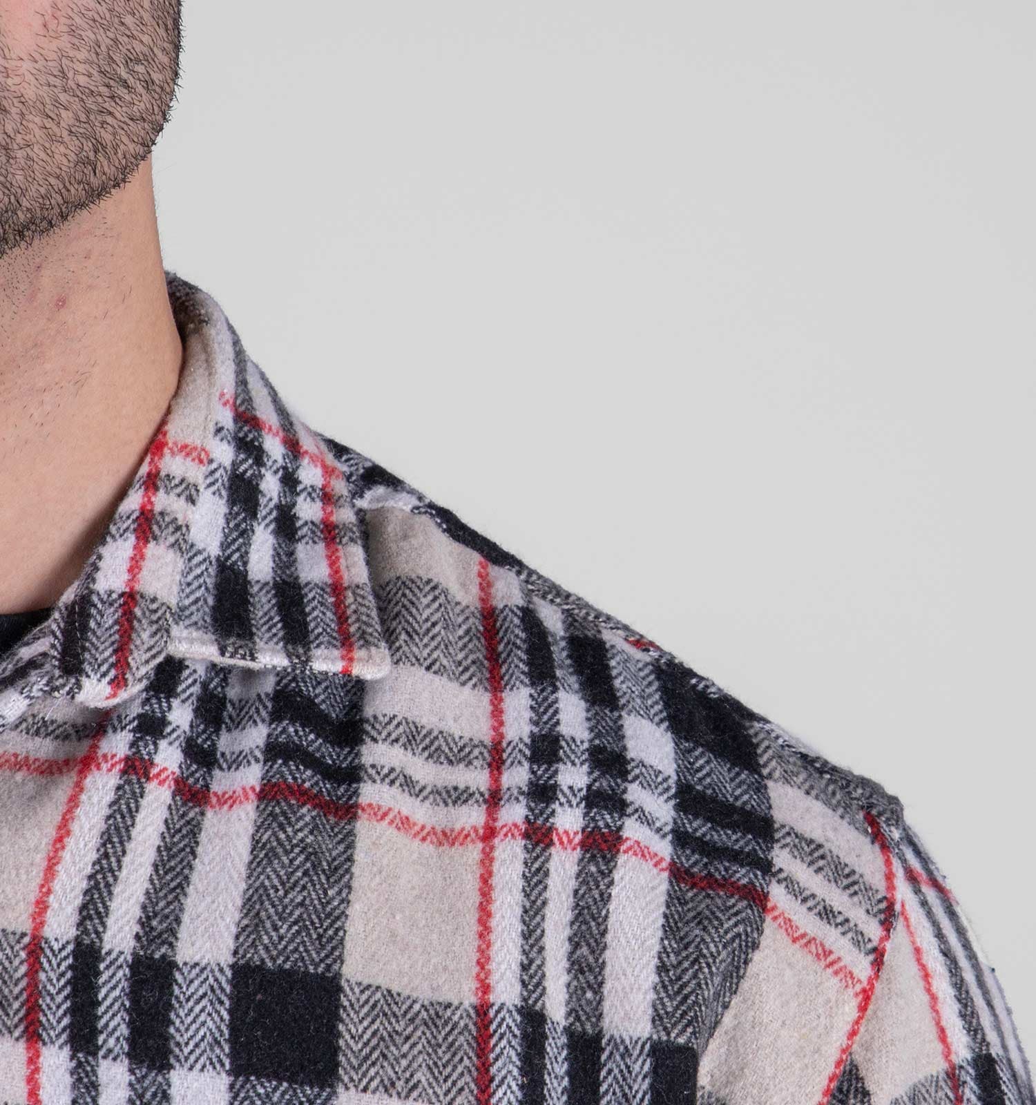 پیراهن اسپرت پشمی مردانه آستین بلند چهارخانه کد 49157 — تصویر ۴