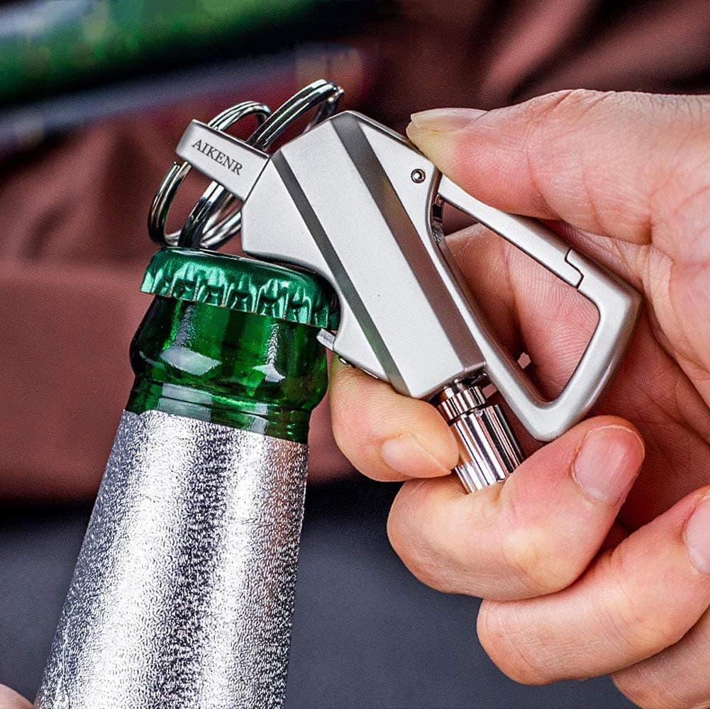 فندک کبریتی دائمی جاکلیدی با قابلیت بازکردن درب بطری AIKENR Matchstick Fire Starter Keychain Bottle Opener — تصویر ۳