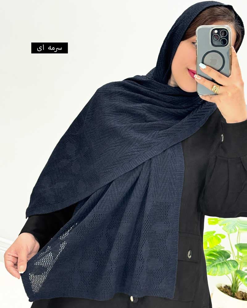 شال بافت طرح برگ کد۲۰۰۴۱ — تصویر ۵