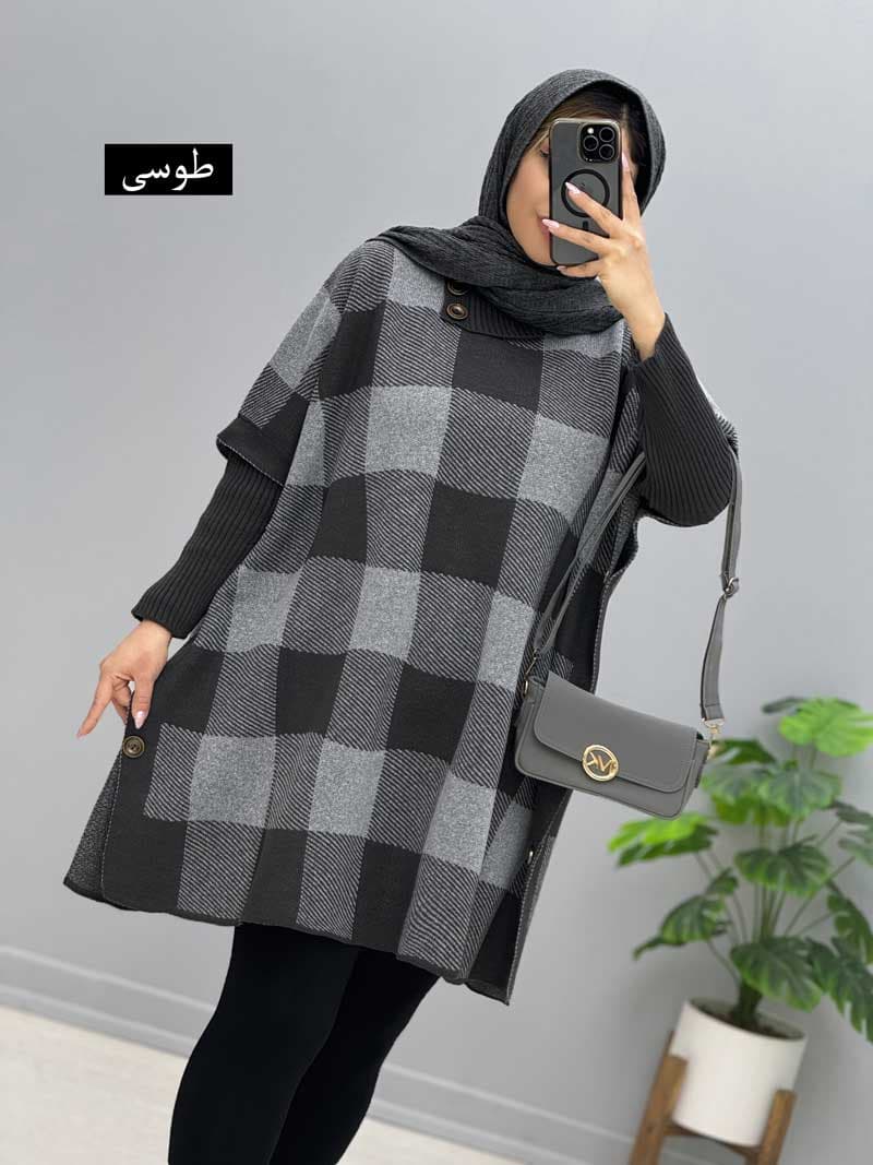 مانتو پانچ بافت پاپینا کد201658 — تصویر ۳