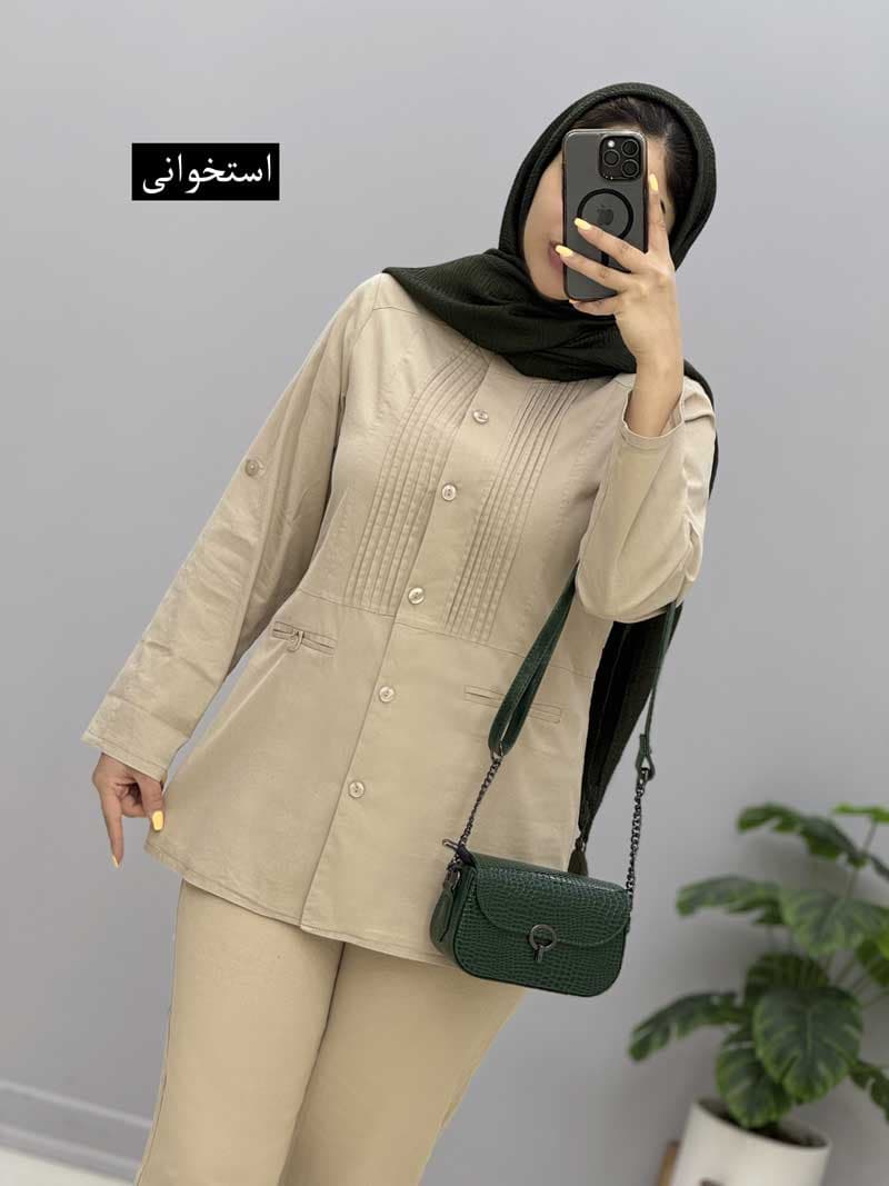 مانتو کتان پرتو کد 20863820 — تصویر ۳