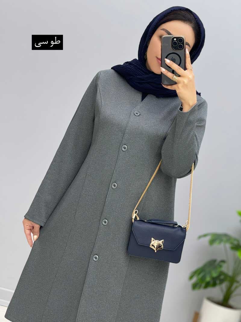 مانتو پاییزه سایز بزرگ کد 11067015 — تصویر ۲