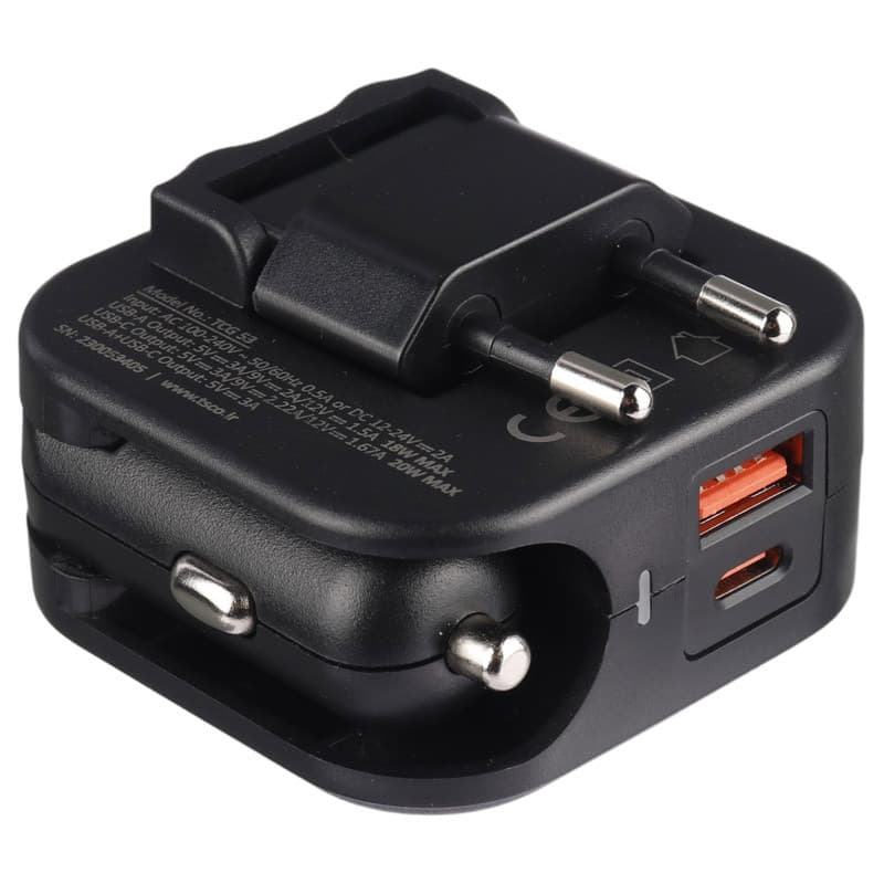 شارژر فندکی و دیواری فست شارژ TSCO TCG 53 3A 20W + کابل تایپ سی — تصویر ۸