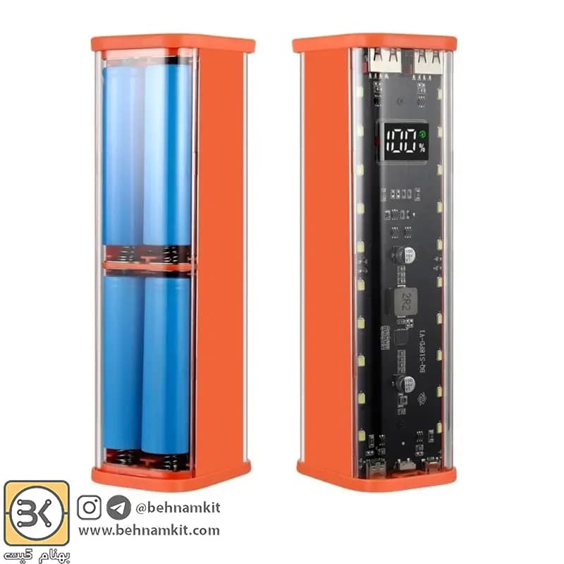 کیس پاوربانک Transparent فست شارژ 8 باتری 22.5W مدل BQ-S18PD — تصویر ۵
