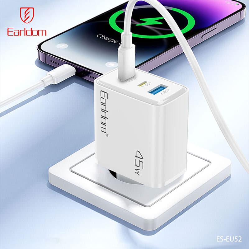 شارژر دیواری 45 وات ارلدام ES-EU52 QC3.0 PD3.0 3A — تصویر ۶