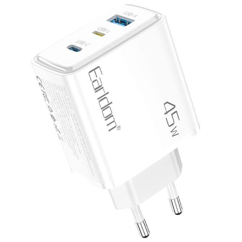 شارژر دیواری 45 وات ارلدام ES-EU52 QC3.0 PD3.0 3A — تصویر ۲
