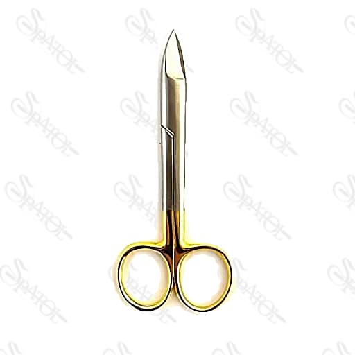 قیچی کرون بر سر صاف دسته طلایی دنتال دیوایسDental device