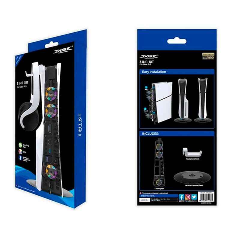 فن خنک کننده و پایه نگهدارنده هدفون و کنسول PS5 Slim دابی TP5-3538D — تصویر ۶