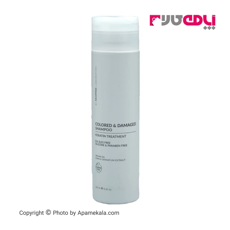 شامپو کراتینه موپک (moppek) مناسب موهای رنگ شده و آسیب دیده حجم 250 میل