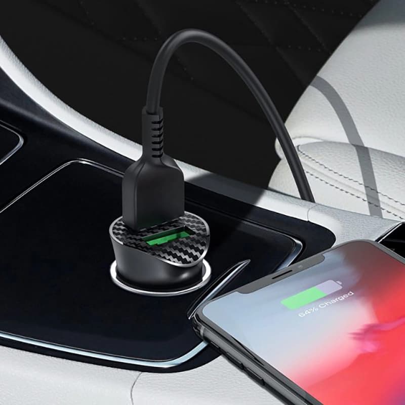 شارژر فندکی هوکو مدل Z39 QC3.0 18W به همراه کابل تبدیل MICROUSB — تصویر ۴