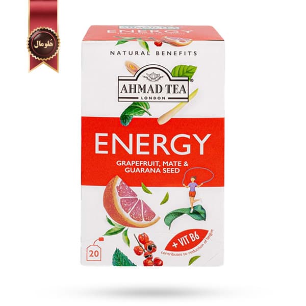 دمنوش احمد Ahmad Tea مدل انرژی زا Energy پک 20 تایی (اورجینال)